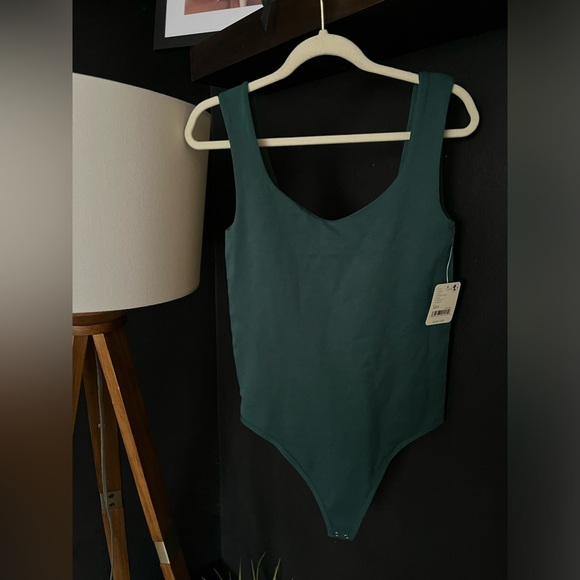NWT FREE PEOPLE INTIMATELY Clean Lines Bodysuit In Forest Pool MSRP $40 | XS/S - Picture 6 of 9